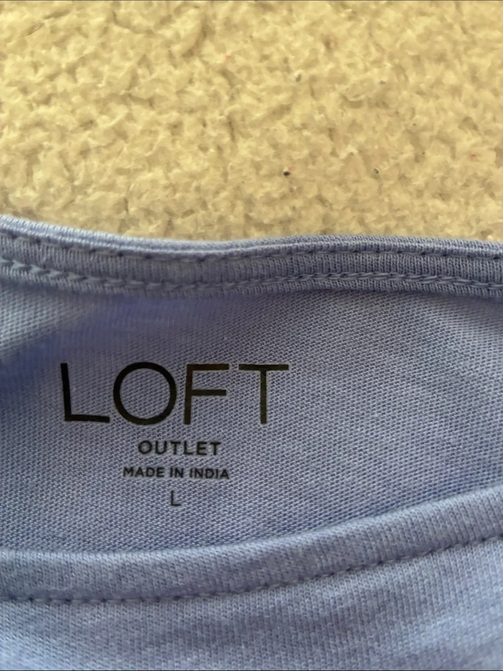LOFT Slate Blue Smocked-Waist Peasant Blouse